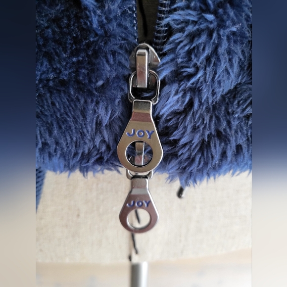 JoyLab Sherpa Bomber Jacket Coat Navy Blue size Womens M EUC - Picture 3 of 5